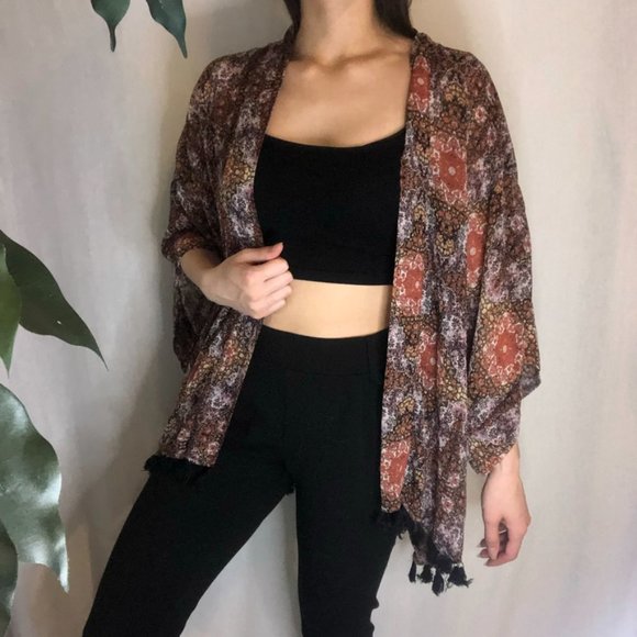 Colourful Warm Tone Patterned Kimono - Picture 5 of 12